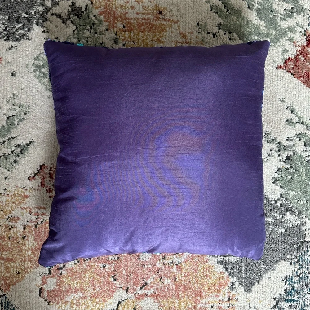 Pier 1 Imports Large Purple Sequin Sparkle Pillow EUC